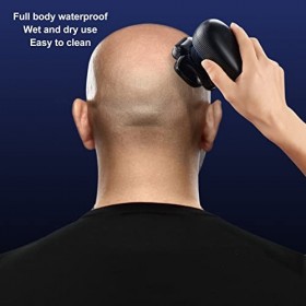 Tondeuse électrique étanche 3D Tête Flottante Tondeuse à Pain Rasoir RechargeableFil avec 9 Têtes de Coupe Noir