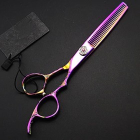 Ciseaux de coupe de cheveux, 6 pouces haut de gamme professionnel 440c violet prune coupe ciseaux de cheveux coupe barberthin...