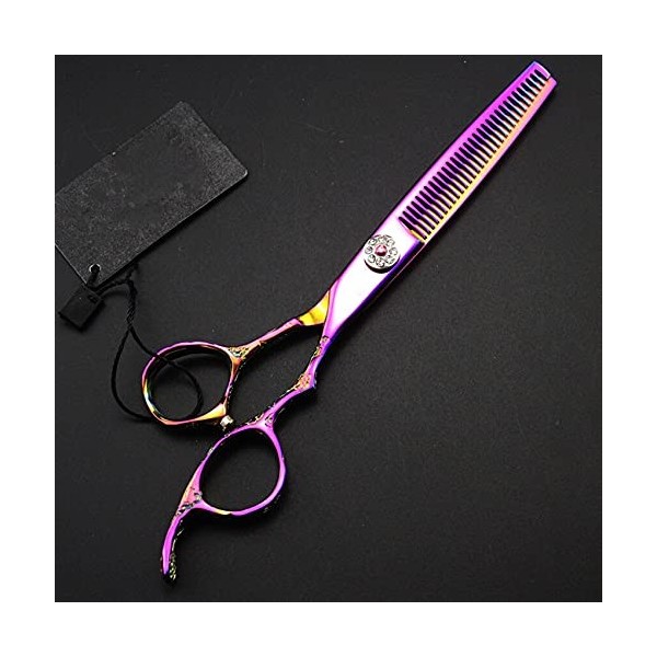 Ciseaux de coupe de cheveux, 6 pouces haut de gamme professionnel 440c violet prune coupe ciseaux de cheveux coupe barberthin
