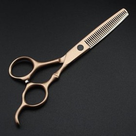 Ciseaux de coupe de cheveux, 6 pouces professionnels 440c en acier rose or bambou ciseaux à cheveux coupe barbier coupe de ch...