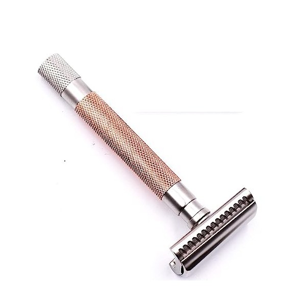 Parker Safety Razor Rasoir de sécurité semi-incliné de qualité supérieure - Or rose