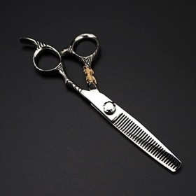 Ciseaux de coupe de cheveux, 6 pouces professionnels 440c tête de tigre en acier poignée ciseaux ciseaux de coiffeur ciseaux ...