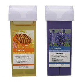Kit De Rouleau De Cire 40W Kit Dépilation à la Cire Avec 2 Cartouches De Cire Douce De 100 Ml Chauffe-rouleau De Cire Portab