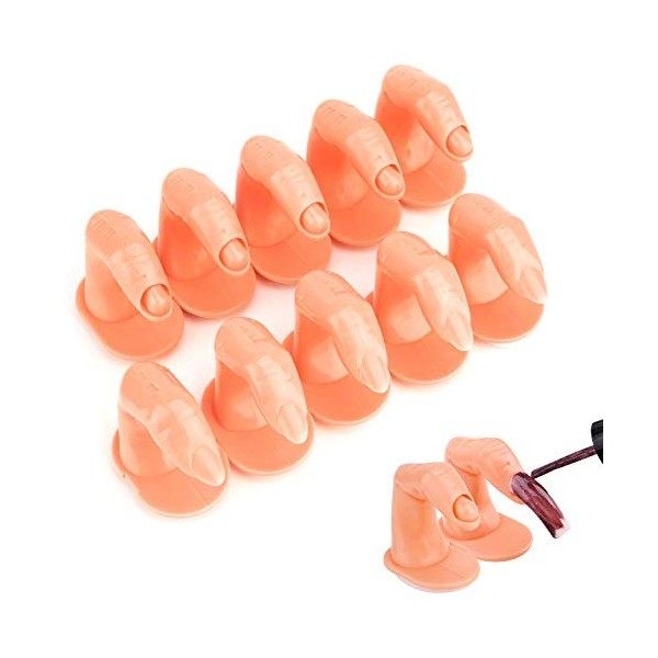 MWOOT Practice Fake Finger for Manicure Nail Art Training, 10 Pcs Nail Fingers Model
