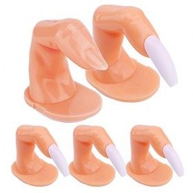 MWOOT Practice Fake Finger for Manicure Nail Art Training, 10 Pcs Nail Fingers Model