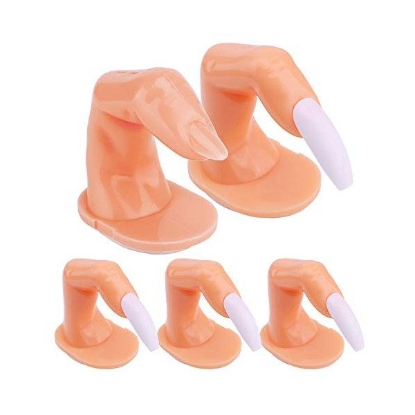 MWOOT Practice Fake Finger for Manicure Nail Art Training, 10 Pcs Nail Fingers Model