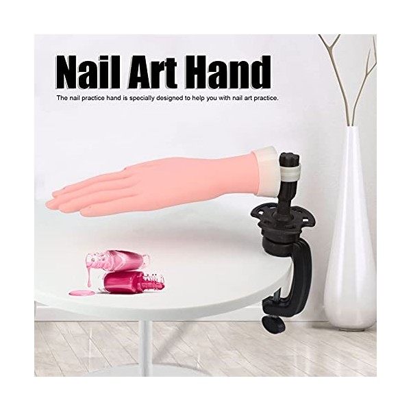 Nail Art Training Hand, Nail Practice Hands Nail Mannequin Hands for Nails Practice Nails Practice Nail Art Tools avec suppor