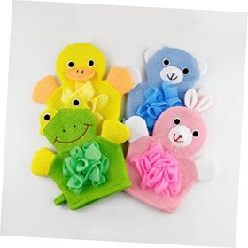 FRCOLOR 12 Pièces Serviette De Bain Éponge Bain Luffa Débarbouillettes Corps Gommage Gant Dessin Animé Animal Douche Luffas A