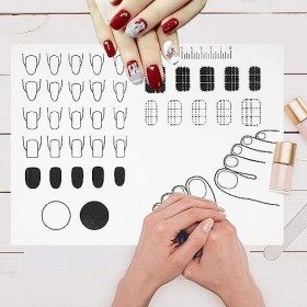 Tapis dentraînement pour ongles en acrylique - Feuille dentraînement en silicone Tapis de table Nail Art,Feuille de pratiqu