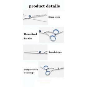 RIJPEX Kit de ciseaux de coupe de cheveux 6 pouces en acier inoxydable argenté Ciseaux de coiffure professionnels pour aminci