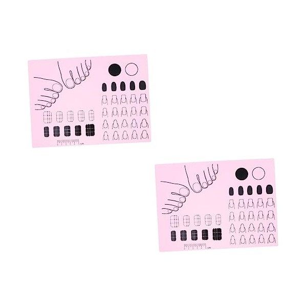 FRCOLOR 2 Pièces Silicone Manucure Pad Vernis À Ongles Outils Vernis À Ongles Accessoires Blanc Nail Art Formation Tapis Nail