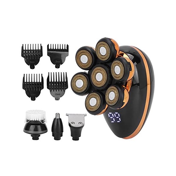 Rasoir électrique 5 en 1, rasoir électrique étanche IPX7 4 peignes de guidage pour hommes pour le toilettage des cheveux