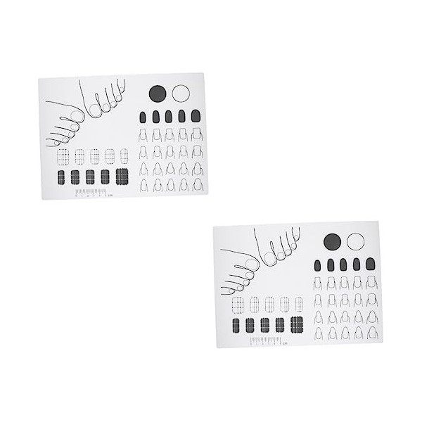 FRCOLOR 2 Pièces Silicone Manucure Pad Vernis À Ongles Outils Vernis À Ongles Accessoires Blanc Nail Art Formation Tapis Nail