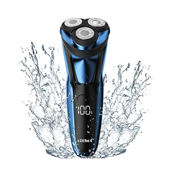 Rasoir électrique rechargeable pour homme avec tondeuse pop-up IPX7 Waterpfoof Travel Lock 100-240 V ~