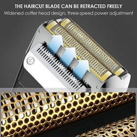 Rasoir électrique à grille, tondeuse à barbe à tête chauve rechargeable Rasoir à moustache LCD avec tête de coupe flottante e