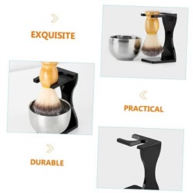 minkissy Lot de 4 supports de rasoir pour homme - Costume noir pour crème de rasage - Brosse de rasage en acrylique - Organis