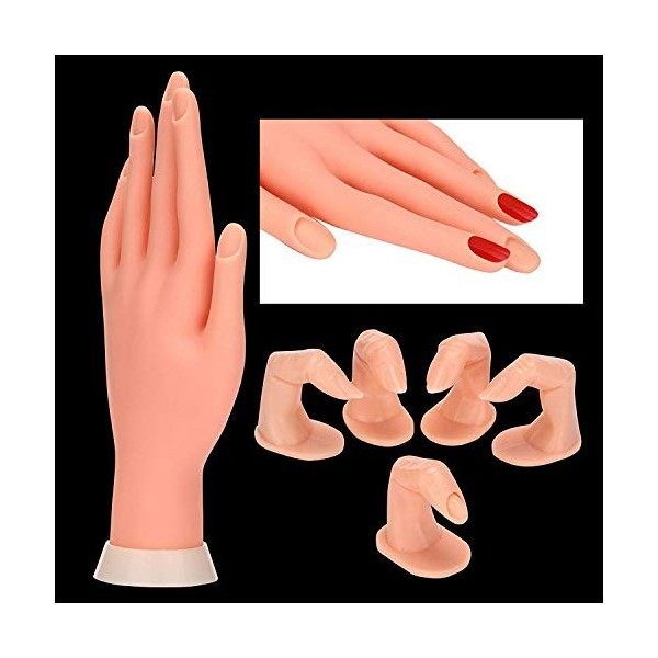 Modèle de pratique à ongles, souple en plastique pour la formation de démarreur Fake Nail Art, manucure bricolage, couleur ch