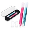 aolichun pincettes 2pcs Pince à Sourcils Pain en Acier Inoxydable Pointe Appartement Professionnel Tip Slanted Tip Brow pince