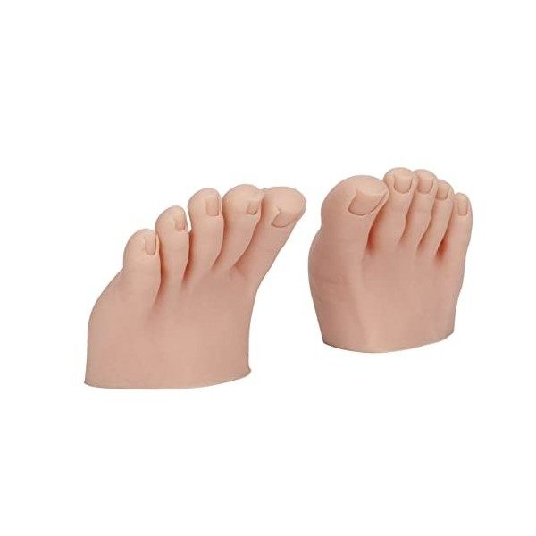 Pratique Faux Pied Modèle, Silicone Réutilisable 1 Paire Nail Formation Pied Modèle Élastique Lavable Doux pour Salon de Manu