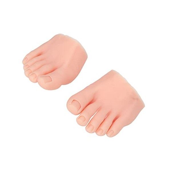 Pratique Faux Pied Modèle, Silicone Réutilisable 1 Paire Nail Formation Pied Modèle Élastique Lavable Doux pour Salon de Manu