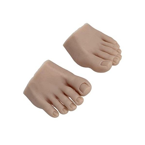 Pratique Faux Pied Modèle, Silicone Réutilisable 1 Paire Nail Formation Pied Modèle Élastique Lavable Doux pour Salon de Manu