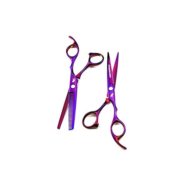 Cisailles de coupe des cheveux Ciseaux de coiffure professionnels Ensemble de ciseaux de coiffure pourpre, kit de coiffure de