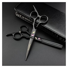 Cisailles de Coupe des Cheveux 6,0 Pouces Noirs Ciseaux de Coiffure de Coiffure Professionnel, Tondeuse à Cheveux, Gros Cisea