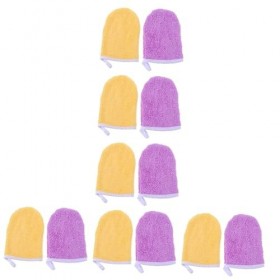 minkissy 12 Pcs Gants Démaquillants Gants De Serviette pour Le Visage pour Le Nettoyage Débarbouillettes De Maquillage Gants 