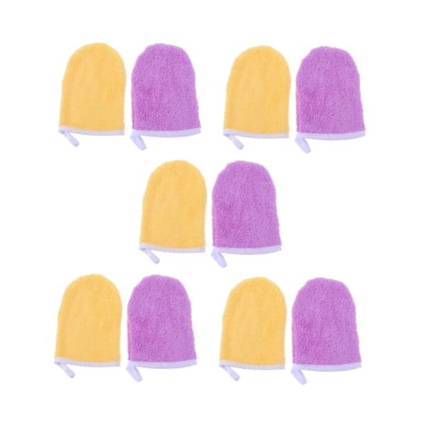 minkissy 12 Pcs Gants Démaquillants Gants De Serviette pour Le Visage pour Le Nettoyage Débarbouillettes De Maquillage Gants