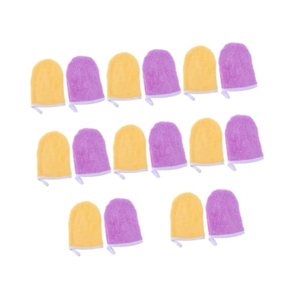 minkissy 12 Pcs Gants Démaquillants Gants De Serviette pour Le Visage pour Le Nettoyage Débarbouillettes De Maquillage Gants 