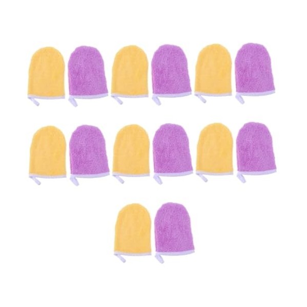 minkissy 12 Pcs Gants Démaquillants Gants De Serviette pour Le Visage pour Le Nettoyage Débarbouillettes De Maquillage Gants 