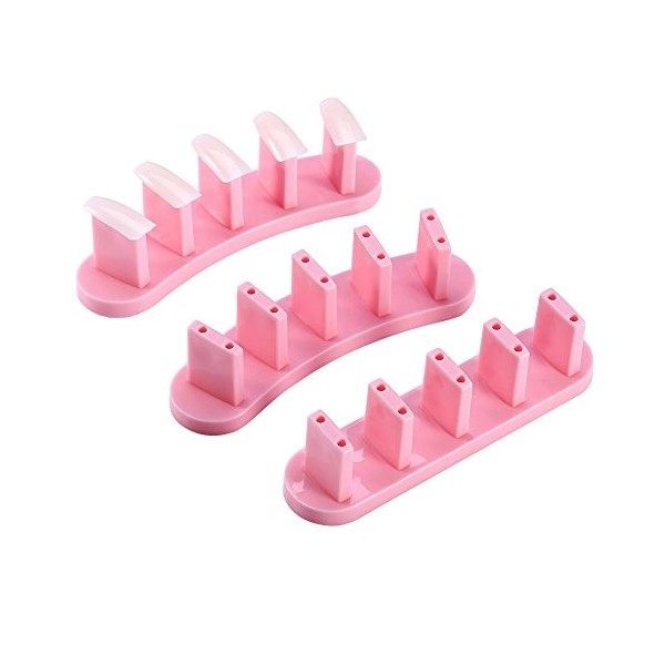 Support Faux Ongles Manucure, MAGT 3 Couleurs 1 Set Amovible Practice Nail Art Training Holder Stand + 100pcs Practice Nail T
