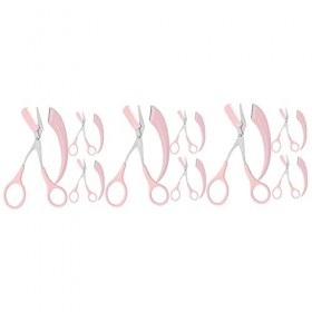 minkissy 9 Ensembles Tondeuse à Sourcils Croissant De Lune Ciseaux à Poils De Nez Rasoir Facial Femme Ciseaux à Sourcils Peig