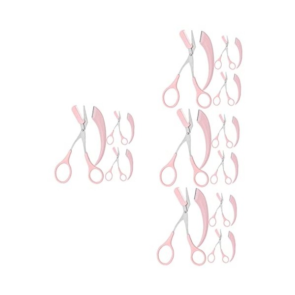 minkissy 9 Ensembles Tondeuse à Sourcils Croissant De Lune Ciseaux à Poils De Nez Rasoir Facial Femme Ciseaux à Sourcils Peig