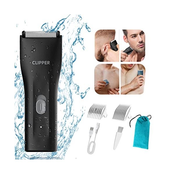 OPENBEAUTY Mini tondeuse portable pour homme et femme, rechargeable par USB, étanche, pour barbe électrique avec garde-corps 