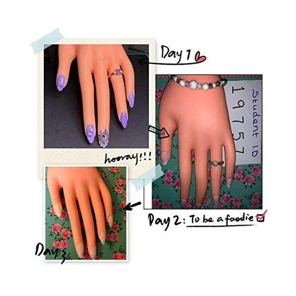 Main de mannequin souple pour la pratique du nail art - Outil dentraînement pour salon de beauté, école - Main gauche