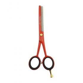 Goldton Rouge Ciseaux Desepaississant Coiffure 5.5 pouce - Ciseaux en acier japonais J2 - Ciseau pour Désépaissir les Cheveux