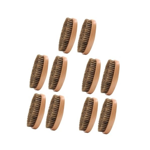 Beavorty 10 Pièces Brosse À Barbe Peigne En Bois De Poche Peigne À Barbe Portable Brosse À Cheveux En Poils De Sanglier Bross