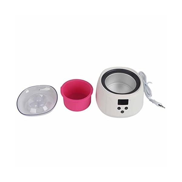 Réchauffeur de Cire Dure, ABS Fashion LED Hair Removal Wax Warmer avec Pot en Silicone pour la Maison Prise UE 