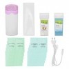 3,5 Oz 6 Pièces électrique Rouleau Chauffe-cire Ensemble Portable Rose Chauffe-cire Machine pour Femmes Hommes épilation Roul