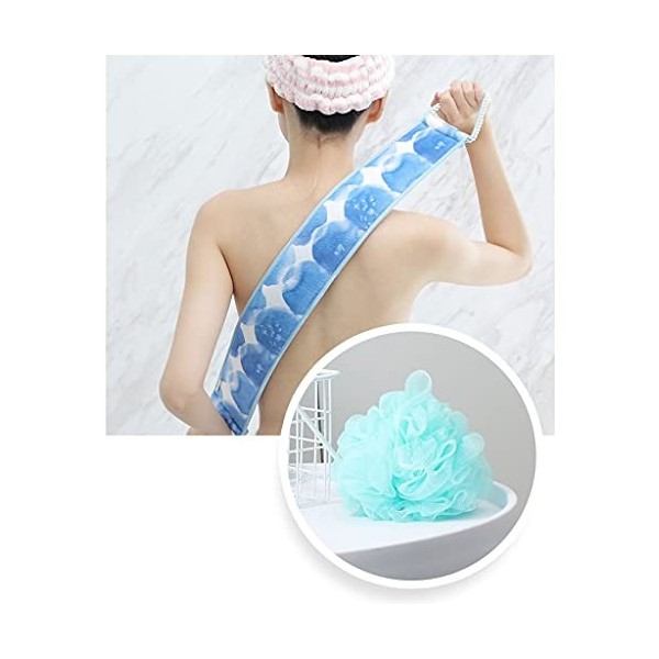 Serviette de Bain Exfoliante Écran dépoussetage de dos de dos exfoliant for la douche, ensemble de tampon déponge 3pcs Ba