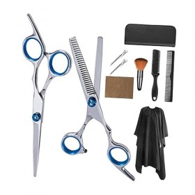 minkissy 1 Ensemble De 10 Pièces De Ciseaux De Coupe De Cheveux Professionnels Ciseaux Amincissants Pour Barbier Clips De Cap