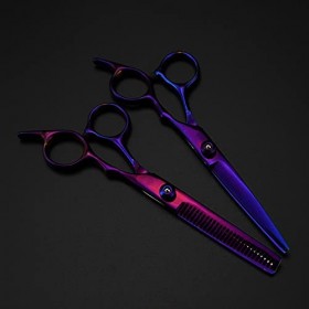 Ciseaux de coupe de cheveux, acier professionnel 440c 6 pouces 5 couleurs, ensemble de ciseaux de coupe de cheveux, outils de...