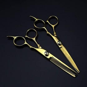 Ciseaux de coupe de cheveux, acier professionnel 440c 6 pouces 5 couleurs, ensemble de ciseaux de coupe de cheveux, outils de...