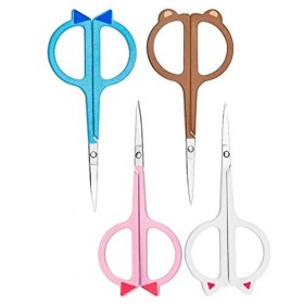 OUSIKA Ciseaux artisanaux 1pc Oreilles danimaux mignons Ciseaux à sourcils en acier inoxydable Tondeuse à sourcils Maquillag