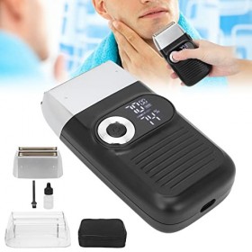 Cosiki Rasoir électrique, Rasoir Rechargeable Net à Double Coupe avec écran LCD pour tête rasée