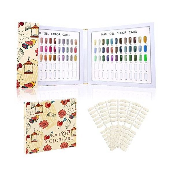 Segbeauty Nail Affichage Graphique Couleur, 216 Colores, avec 288 Faux Ongles, Présentoir Nuancier pour Vernis à Ongles, Prat