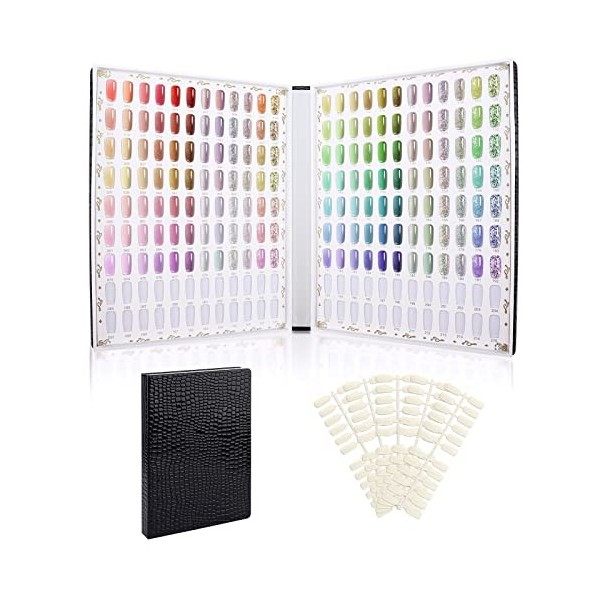 Segbeauty Nail Affichage Graphique Couleur, 216 Colores, avec 288 Faux Ongles, Présentoir Nuancier pour Vernis à Ongles, Prat