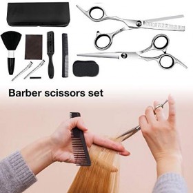 WJY Ciseaux de Salon de Coiffure Professionnel Set, 6.7in 10 pièces Set de Ciseaux Professionnels de Coiffure Ciseaux Amincis...