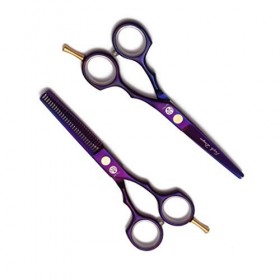 Professionnel Coupe de Cheveux 5.5 Pouces Violet Barber Ciseaux Amincissants Ciseaux Haut de Gamme Scénographie Coiffure 6CR 